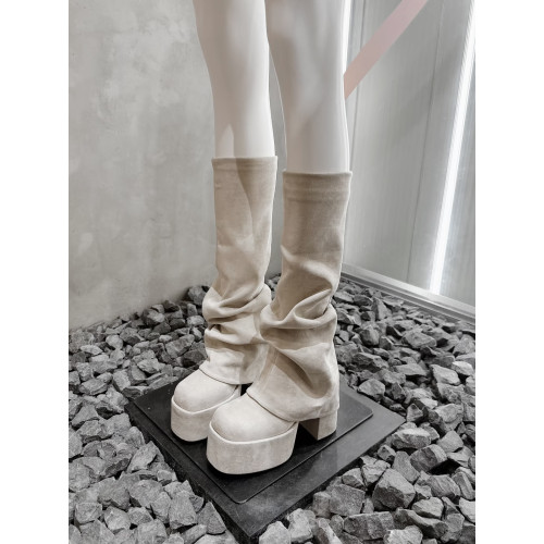 日系厚底高跟辣妹褲琯靴2026春季新款方頭高筒靴顯瘦彈力瘦瘦靴女