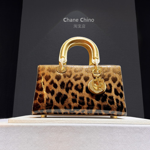 輕奢漸變色豹紋包真皮戴妃包包2026新款斜背手提包潮流單肩包亮片