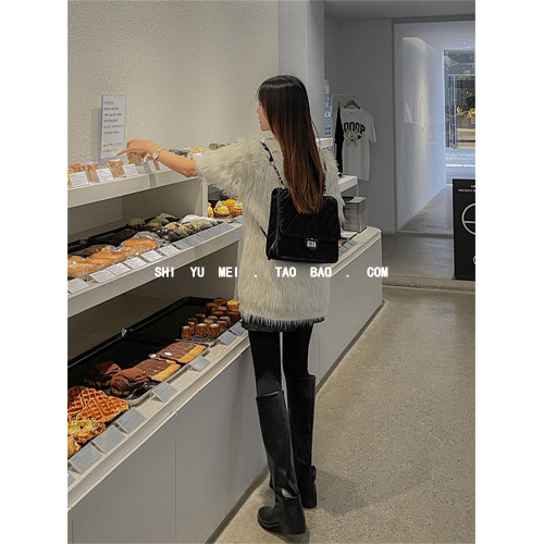 飾與美韓國東大門高筒靴皮帶釦直筒復古褲琯長靴子女2023秋冬新款