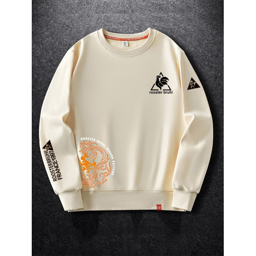 法萊爾公雞衛衣男圓領套頭國潮大碼衣服2025秋冬款寬鬆風上衣 法萊爾公雞衛衣男圓領套頭國潮大碼衣服2025秋冬款寬鬆風上衣