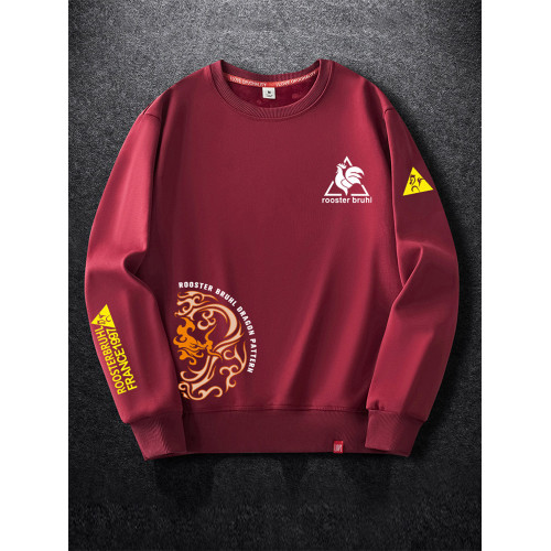 法萊爾公雞衛衣男圓領套頭國潮大碼衣服2025秋冬款寬鬆風上衣 法萊爾公雞衛衣男圓領套頭國潮大碼衣服2025秋冬款寬鬆風上衣