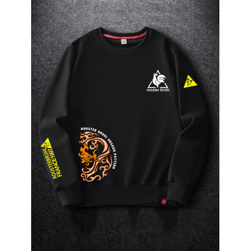 法萊爾公雞衛衣男圓領套頭國潮大碼衣服2025秋冬款寬鬆風上衣 法萊爾公雞衛衣男圓領套頭國潮大碼衣服2025秋冬款寬鬆風上衣