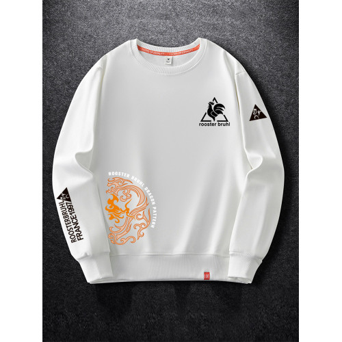 法萊爾公雞衛衣男圓領套頭國潮大碼衣服2025秋冬款寬鬆風上衣 法萊爾公雞衛衣男圓領套頭國潮大碼衣服2025秋冬款寬鬆風上衣