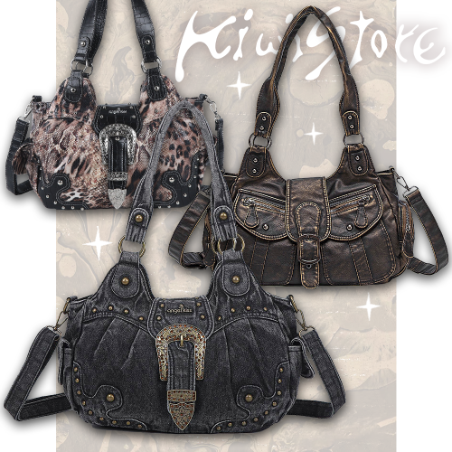 y2k西部牛仔機車包單肩包斜背辣妹甜酷亞文化嬉皮小衆復古高級潮