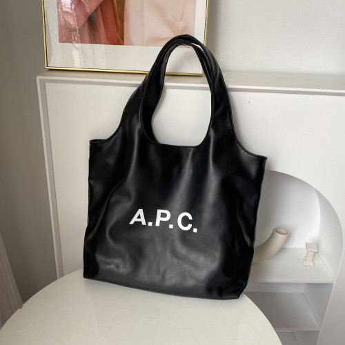 法國小衆APC女士印花皮質托特包大容量單肩通勤電腦包tote包