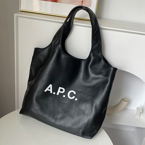 法國小衆APC女士印花皮質托特包大容量單肩通勤電腦包tote包 法國小衆APC女士印花皮質托特包大容量單肩通勤電腦包tote包