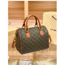 真皮女生手提包2024新款洋氣印花波士頓包中古百搭枕頭包斜後後背包潮