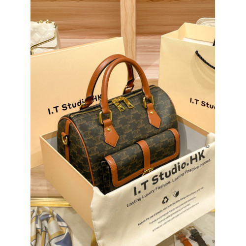 真皮女生手提包2024新款洋氣印花波士頓包中古百搭枕頭包斜後後背包潮 真皮女生手提包2024新款洋氣印花波士頓包中古百搭枕頭包斜後後背包潮