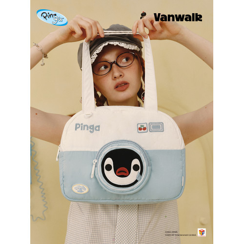 VANWALK Pingu企鵝大容量單肩包包女生休閒通勤上課手提袋電腦包