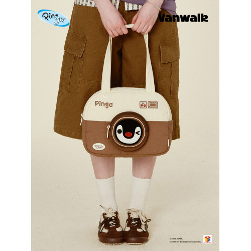VANWALK Pingu企鵝大容量單肩包包女生休閒通勤上課手提袋電腦包