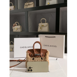 CAEISL_KCIEL女包小衆高級感卷毛鉑金包女2025新款秋冬手提斜後後背包