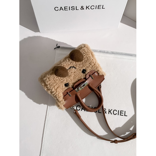 CAEISL_KCIEL女包小衆高級感卷毛鉑金包女2025新款秋冬手提斜後後背包 CAEISL_KCIEL女包小衆高級感卷毛鉑金包女2025新款秋冬手提斜後後背包