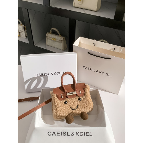 CAEISL_KCIEL女包小衆高級感卷毛鉑金包女2025新款秋冬手提斜後後背包 CAEISL_KCIEL女包小衆高級感卷毛鉑金包女2025新款秋冬手提斜後後背包