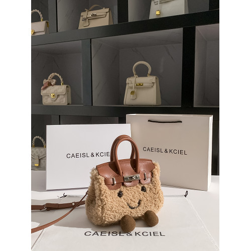 CAEISL_KCIEL女包小衆高級感卷毛鉑金包女2025新款秋冬手提斜後後背包 CAEISL_KCIEL女包小衆高級感卷毛鉑金包女2025新款秋冬手提斜後後背包