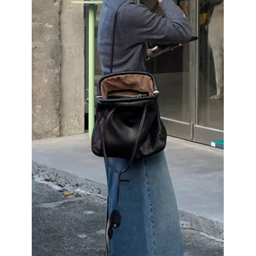 單肩腋下大容量黑色貝殼包包女式2026新款高級感手提口金包托特包