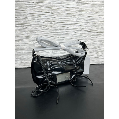 韓國小衆品牌matin kim包包女款褶皺蝴蝶結抽繩單肩斜背腋下包