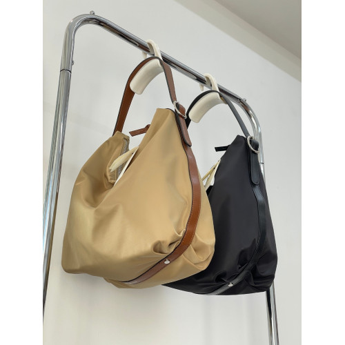 原血統訂單2025韓國小衆女包尼龍拼牛皮休閒通勤單肩大包包托特包