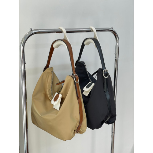 原血統訂單2025韓國小衆女包尼龍拼牛皮休閒通勤單肩大包包托特包