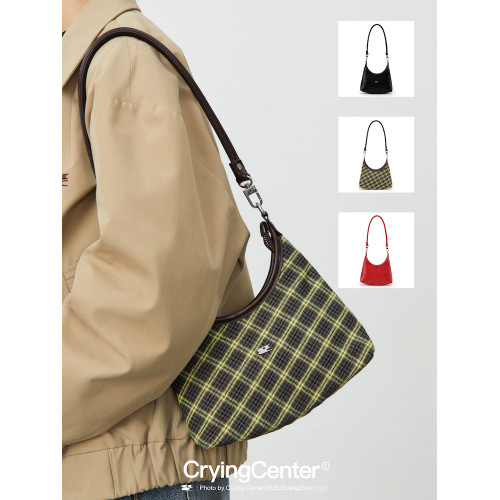 CryingCenter復古千禧格紋紅色皮包手提包腋下包 可斜背 哭喊中心