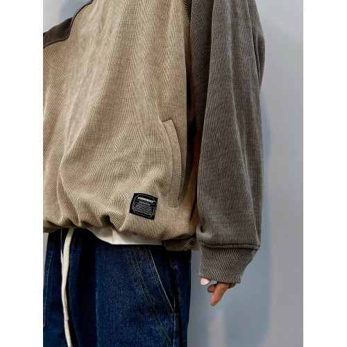 PGUP STUDIO美式復古雅痞撞色插肩袖男士寬鬆衛衣圓領休閒上衣潮