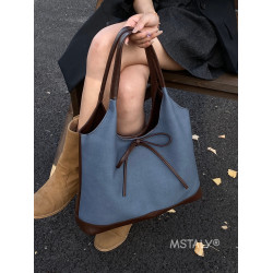 韓系ins小衆復古休閒托特包包女式2026新款大容量通勤單肩腋下包