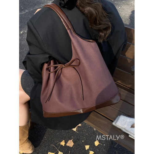 韓系ins小衆復古休閒托特包包女式2026新款大容量通勤單肩腋下包