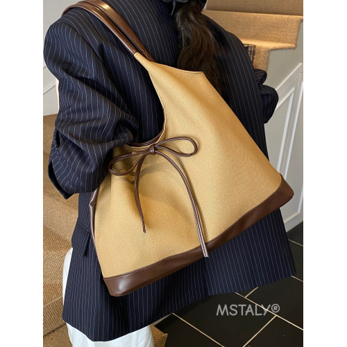 韓系ins小衆復古休閒托特包包女式2026新款大容量通勤單肩腋下包