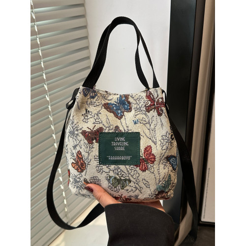 楠小姐今年流行帆布手拎包包2026新款時尚百搭單肩包手提包水桶包