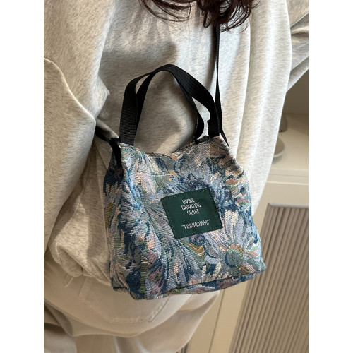 楠小姐今年流行帆布手拎包包2026新款時尚百搭單肩包手提包水桶包