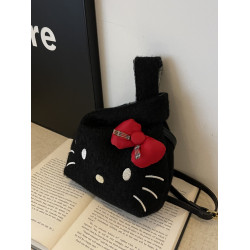 可愛凱蒂貓包包女2024新款秋冬時尚百搭手提包高級感單肩斜後後背包潮