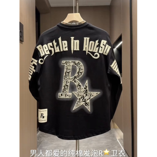 2026春秋美式發泡印花休閒圓領衛衣男潮流寬鬆情侶長袖T恤打底衫