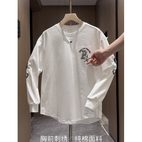 2026春秋美式發泡印花休閒圓領衛衣男潮流寬鬆情侶長袖T恤打底衫