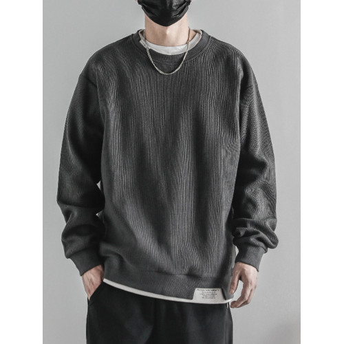 日系重磅圓領復古加絨加厚假兩件衛衣男秋冬季外套百搭華夫格上衣 日系重磅圓領復古加絨加厚假兩件衛衣男秋冬季外套百搭華夫格上衣