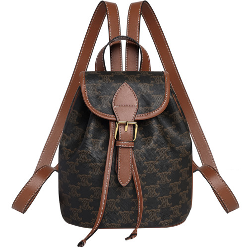 香港真皮凱旋門雙肩包包2026新款超火時尚休閒小書包大容量後後背包女