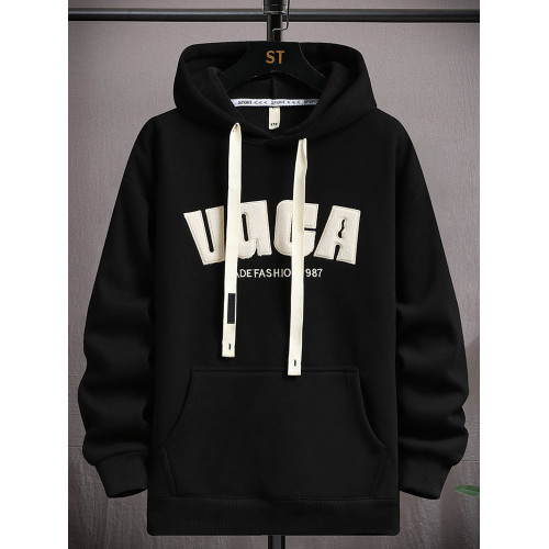 12秋冬季純棉衛衣男孩15嵗青少年學生13加絨加厚大童連帽帥氣帽衫