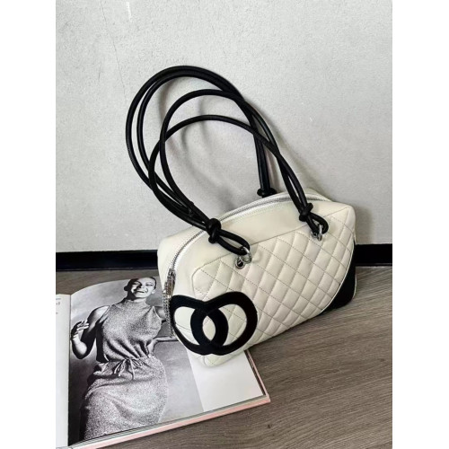 新品網紅同款時尚百搭撞色菱格拉鍊設計方形單肩手提包保齡球女包 新品網紅同款時尚百搭撞色菱格拉鍊設計方形單肩手提包保齡球女包