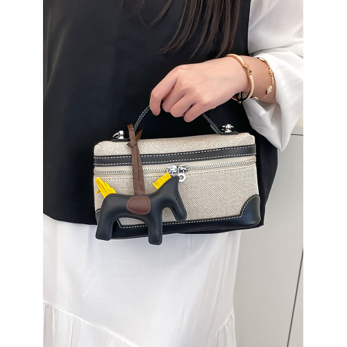 帆布小包包女2025超火新款韓版時尚單肩斜後後背包休閒百搭方形水桶包