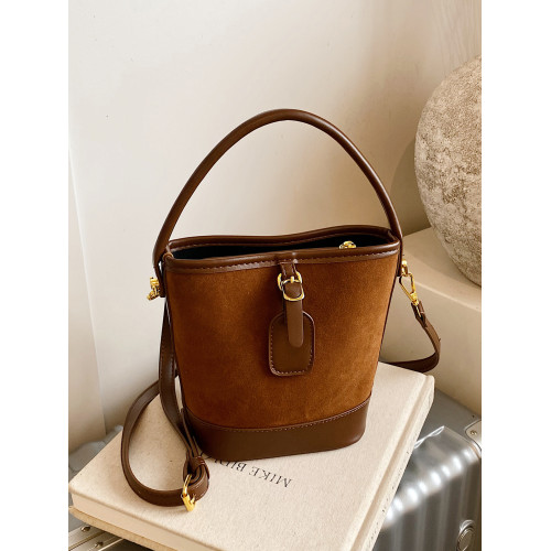 美拉德復古麂皮絨磨砂皮包包女小衆時尚潮流手提單肩包簡約斜後後背包