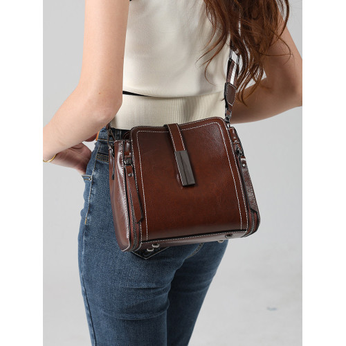 真皮女包2026新款夏天裝手機的小包包高級感媽媽水桶包單肩斜後後背包