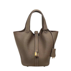 包包女2021新款潮菜籃子女包軟皮PU荔枝紋水桶包休閒手提子母包潮