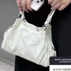 as*n流浪包博主同款韓國24FW皮面mini機車單肩腋下包大容量