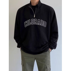 春季半拉鍊衛衣男士春秋衣服男裝美式復古半高領上衣潮牌情侶外套