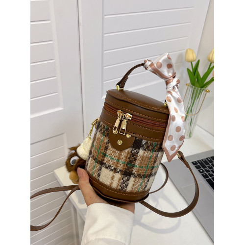 手工包diy材料自製禮物送女友時尚百搭菱格單肩斜背水桶包手縫包