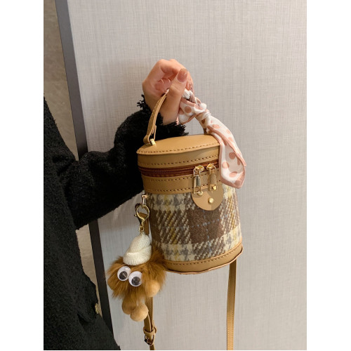 手工包diy材料自製禮物送女友時尚百搭菱格單肩斜背水桶包手縫包