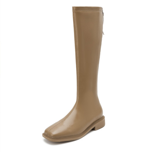 不過膝長靴女2025秋冬粗腿彈力靴小個子騎士靴高筒厚底顯瘦長筒靴 不過膝長靴女2025秋冬粗腿彈力靴小個子騎士靴高筒厚底顯瘦長筒靴