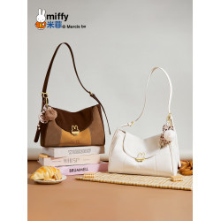 米菲大容量托特包復古拼色單肩hobo包氣質百搭通勤腋下包斜後後背包包