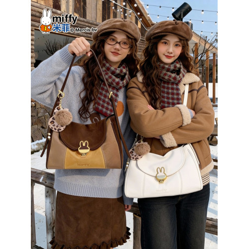 米菲大容量托特包復古拼色單肩hobo包氣質百搭通勤腋下包斜後後背包包