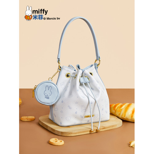 米菲印花水桶包女2026年新款高級感日常通勤鏈條單肩斜後後背包手提包