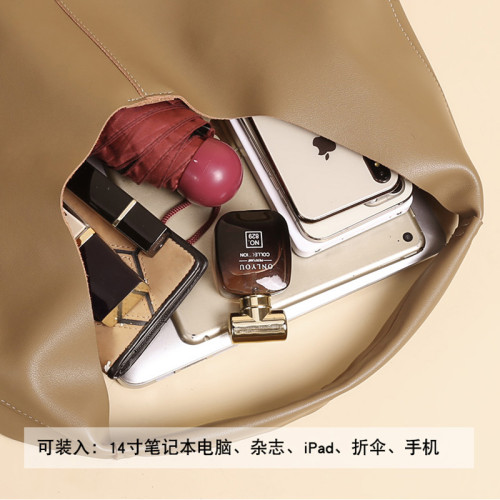真皮托特包女慵懶風包包大容量新款通勤大包休閒手提包軟皮單肩包