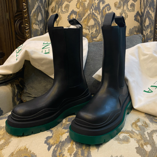 大碼菸筒靴男41-42中筒切爾西靴mona同款厚底英倫風馬丁靴女